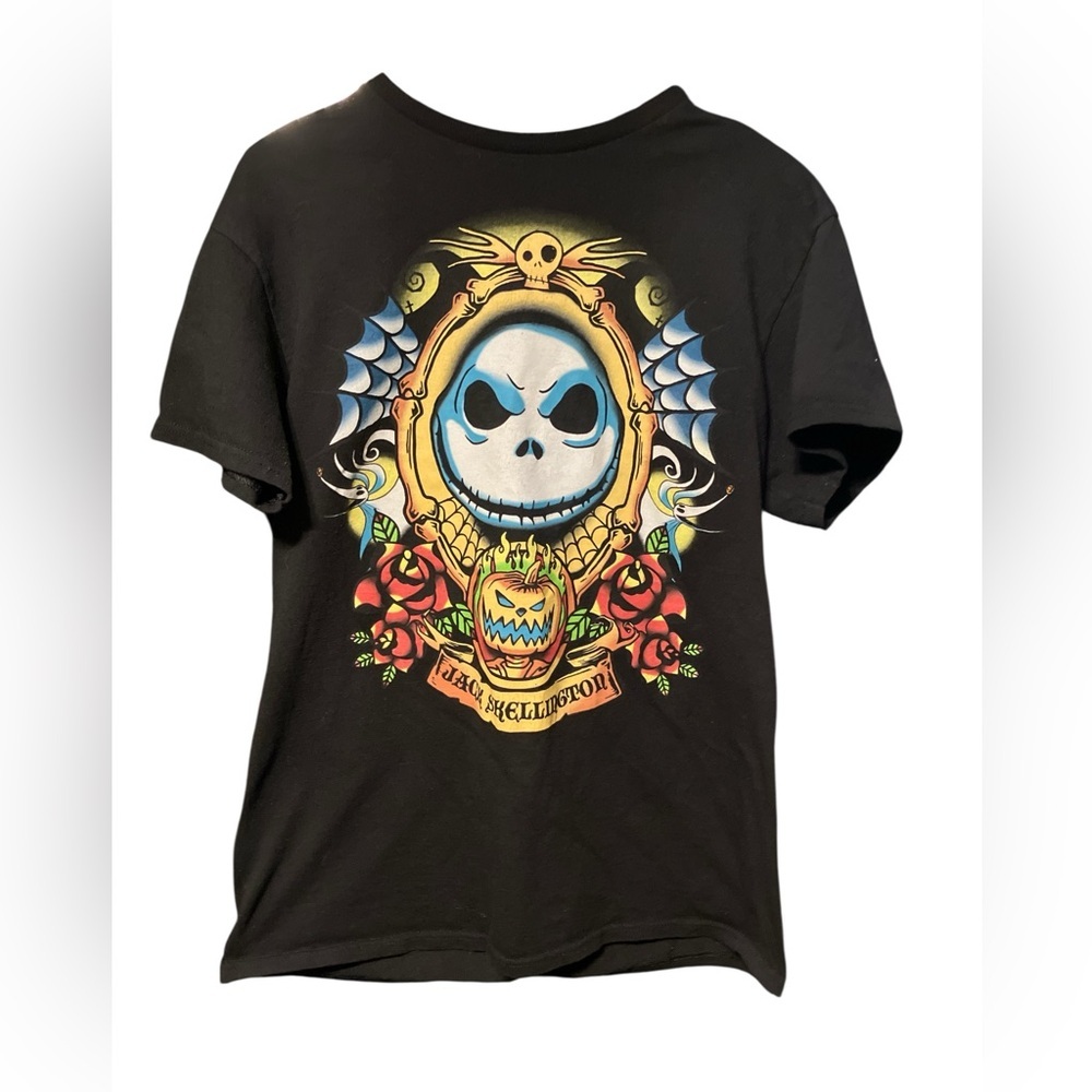 Disney Nightmare Before Christmas Jack Skellington Tattoo Art Shirt VGUC M
